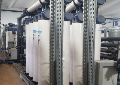 Sistema de ultrafiltración de la última obra de referencia de Salher, una planta de tratamiento de aguas industriales